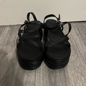 H&M Black Platform Sandals
